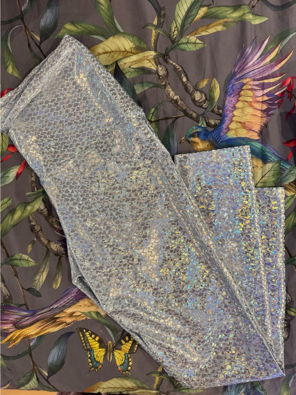 Emily Hsu Designs Holographic Silver Mermaid Scale Leggings